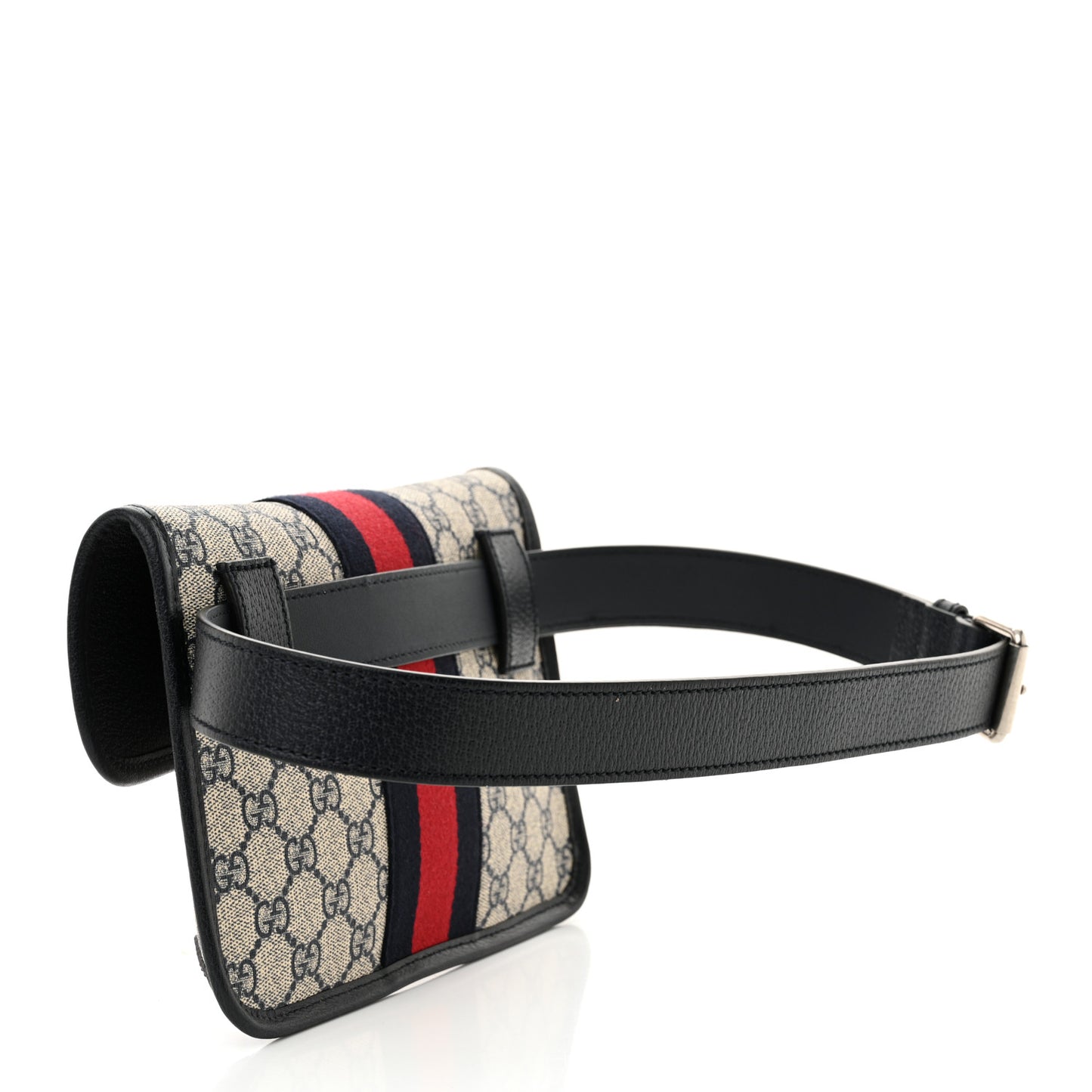 GG Supreme Monogram Web Small Ophidia Belt Bag 90 36 Beige Navy