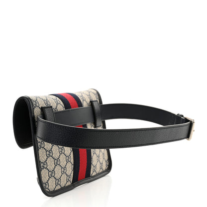 Gucci GG Supreme Monogram Web Small Ophidia Belt Bag 90 36 Beige Navy 3 of 11