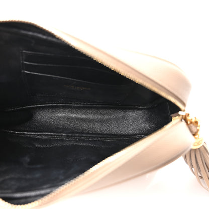 Saint Laurent Grain De Poudre Matelasse Monogram Mini Lou Camera Bag Dark Beige 5 of 11