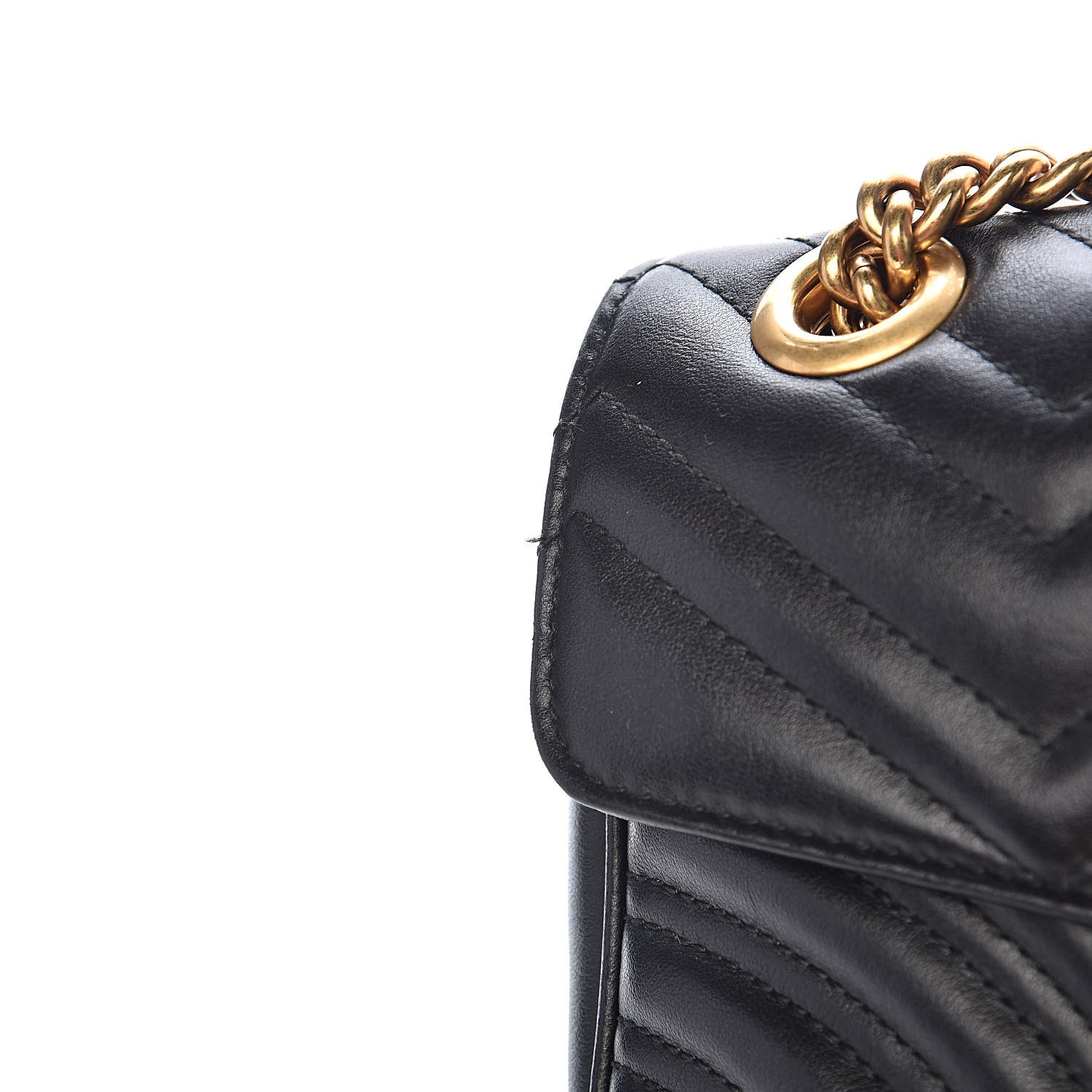 Gucci Calfskin Matelasse Small GG Marmont Shoulder Bag Black 8 of 11