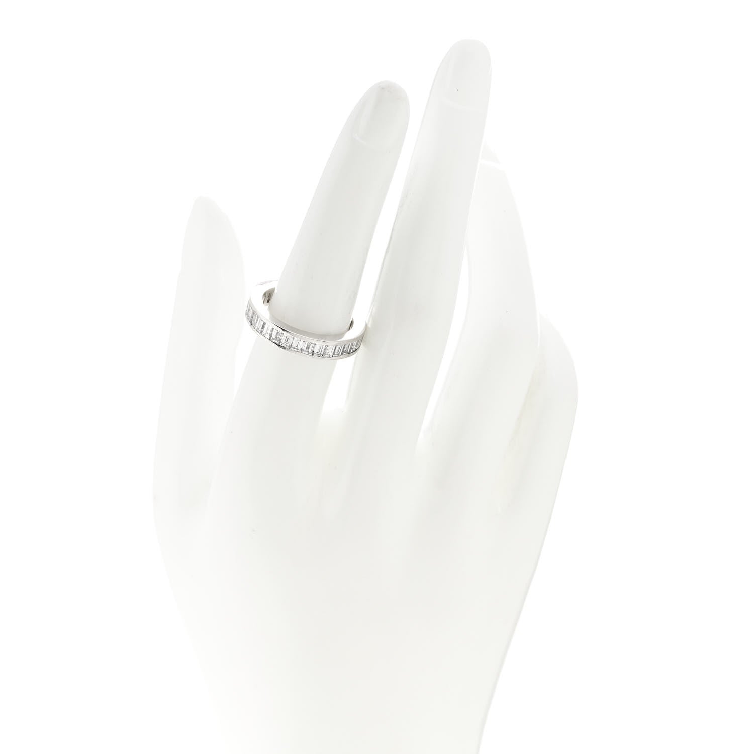 Tiffany Platinum Diamond 4mm Channel-Set Baguette Eternity Band Ring 56 7.5 2 of 6