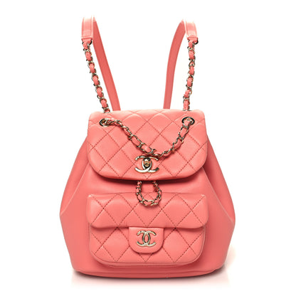 Chanel Lambskin Quilted Small Duma Drawstring Backpack Pink 1 of 10