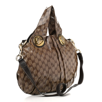 Gucci Crystal Monogram Small Hysteria Tote Dark Brown 3 of 9