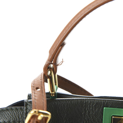 Fendi Nappa Colorblock Mini Peekaboo Iconic Satchel Oliva Vacchetta Powder Pink 10 of 10