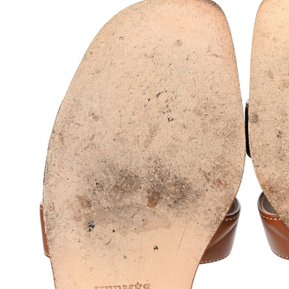 Hermes Box Calfskin Oran Sandals 37.5 Gold 9 of 12