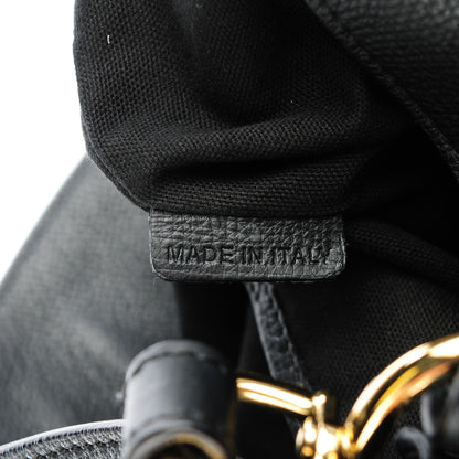Burberry Grainy Calfskin House Check Medium Sycamore Hobo Black 7 of 8