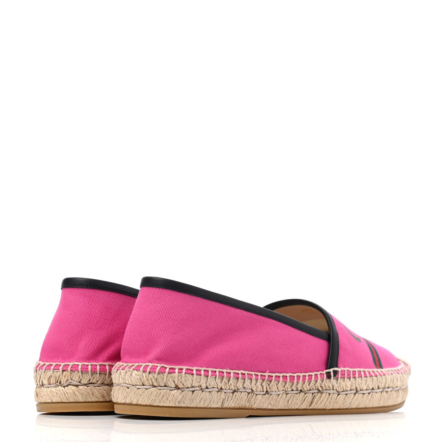 Gucci Canvas Logo Espadrilles 37.5 Cyclamen Rose Black 3 of 4