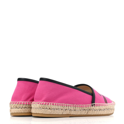 Gucci Canvas Logo Espadrilles 37.5 Cyclamen Rose Black 3 of 4