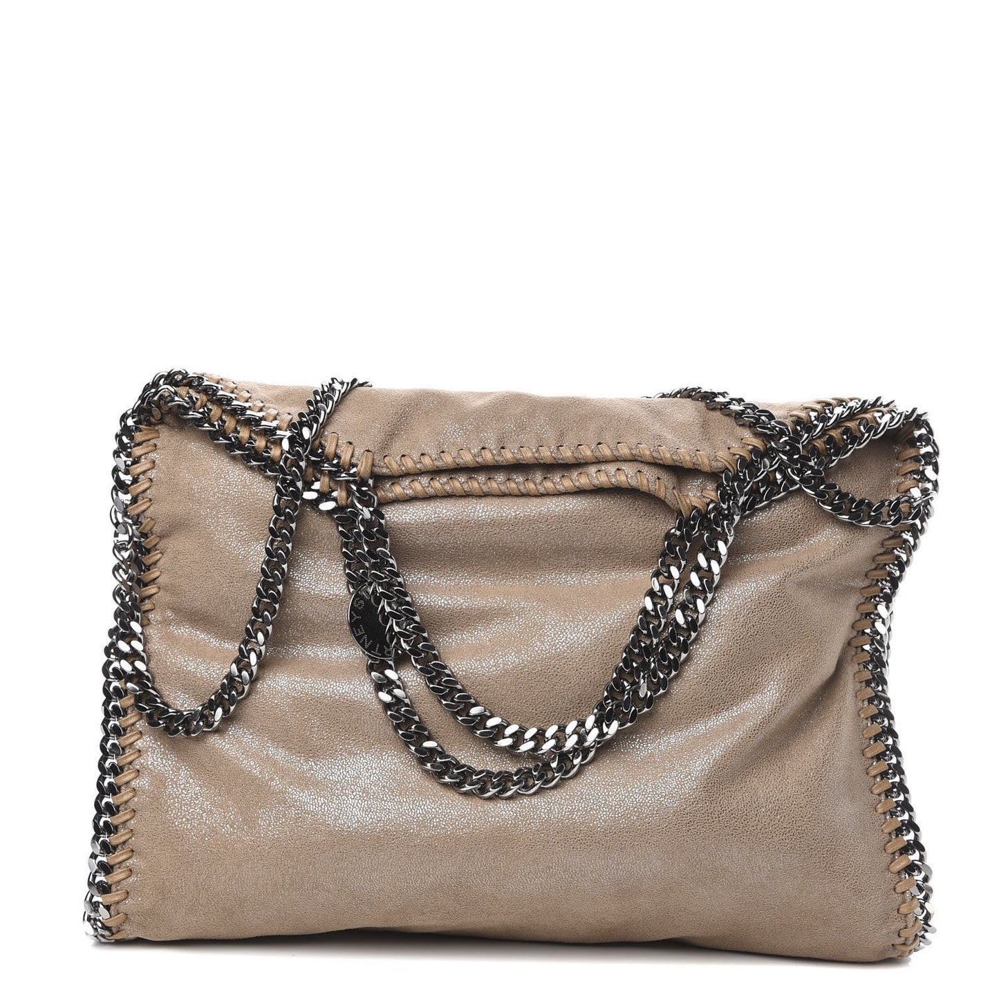 Shaggy Deer Falabella Fold Over Tote Taupe