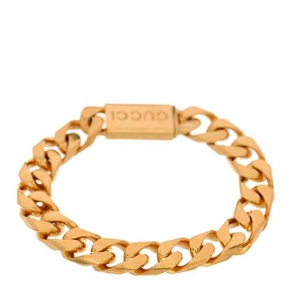 Gucci Metal Logo Curb Chain Bracelet Gold 2 of 4