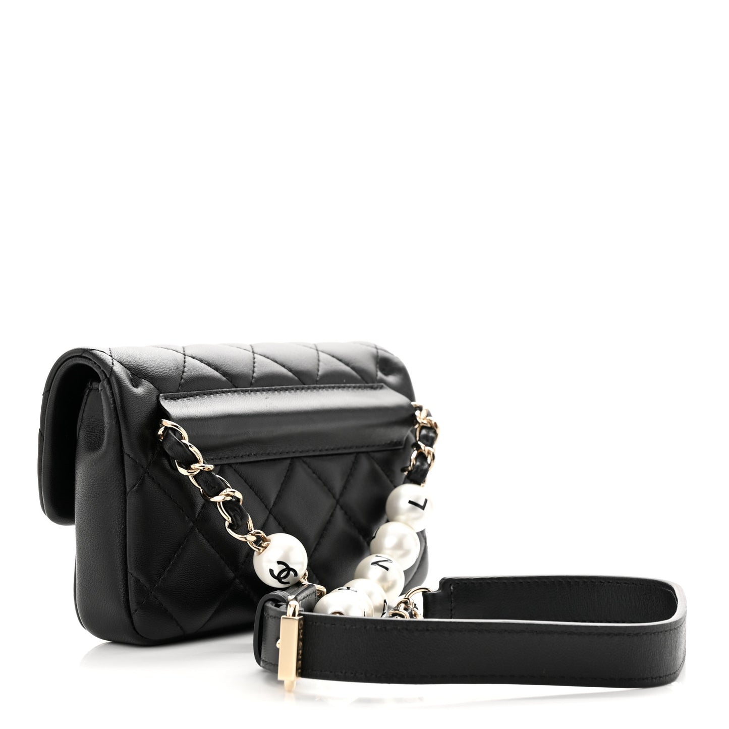 Lambskin Quilted Mini My Precious Waist Bag Black