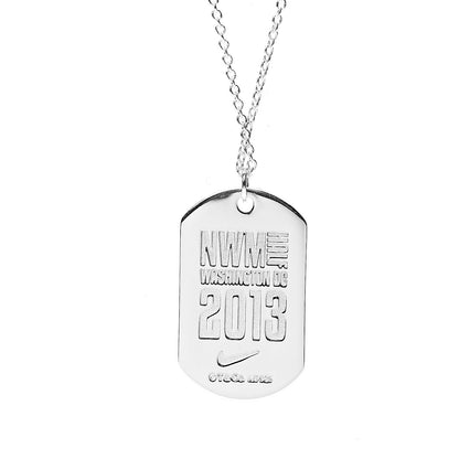 Tiffany Sterling Silver Nike Marathon DC 2013 Dog Tag Pendant Necklace 4 of 6