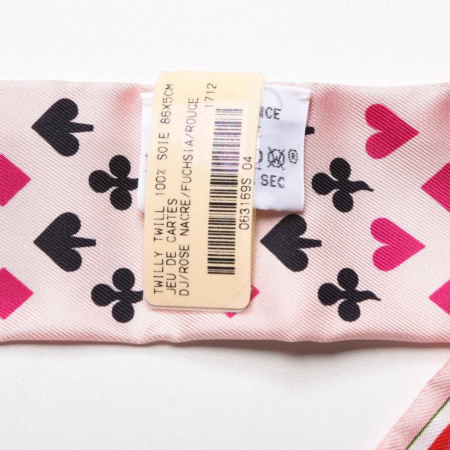 Hermes Silk Jeu de Cartes Twilly Rose Nacre Fuchsia Rouge 4 of 6