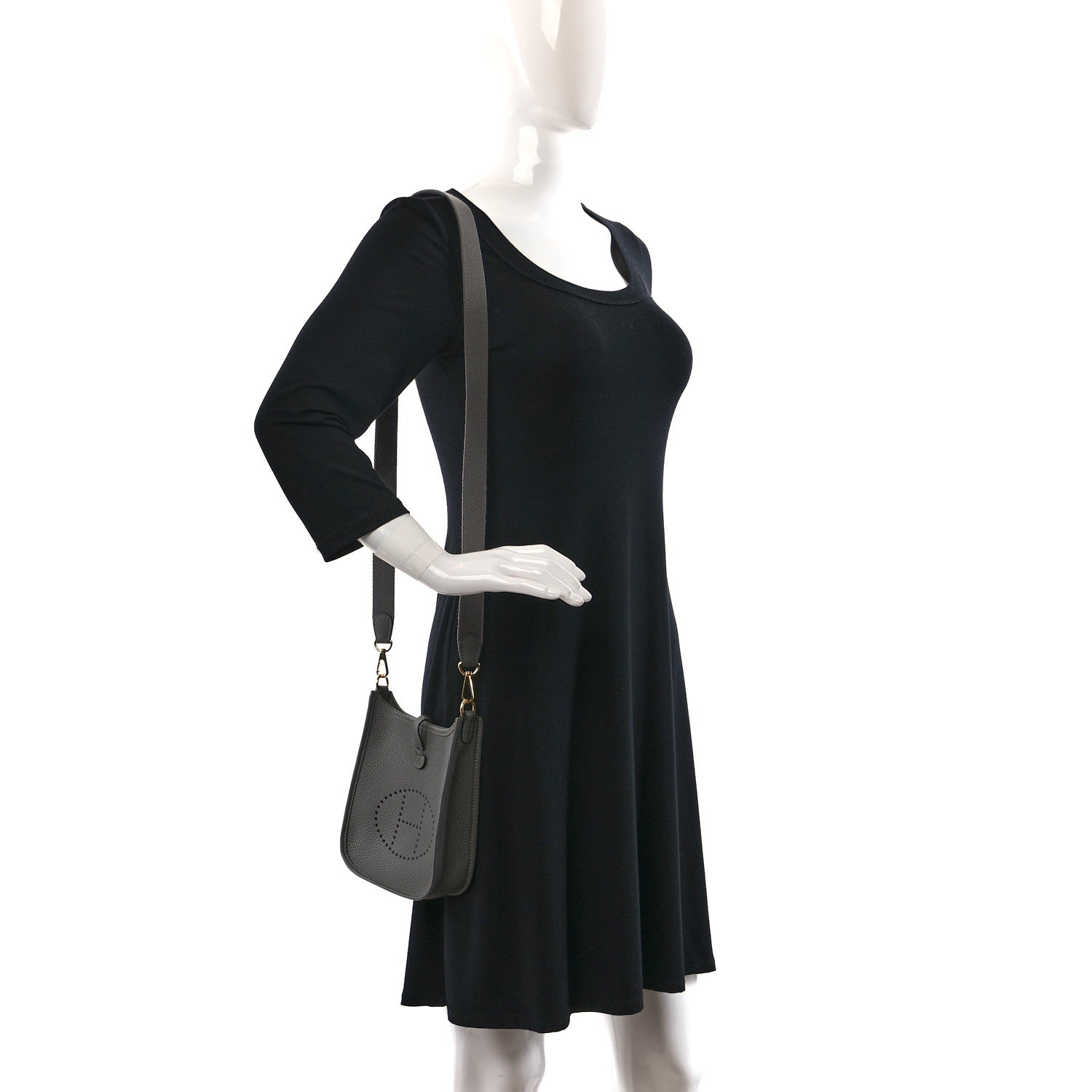 Hermes Taurillon Clemence Evelyne TPM Gris Meyer 2 of 11