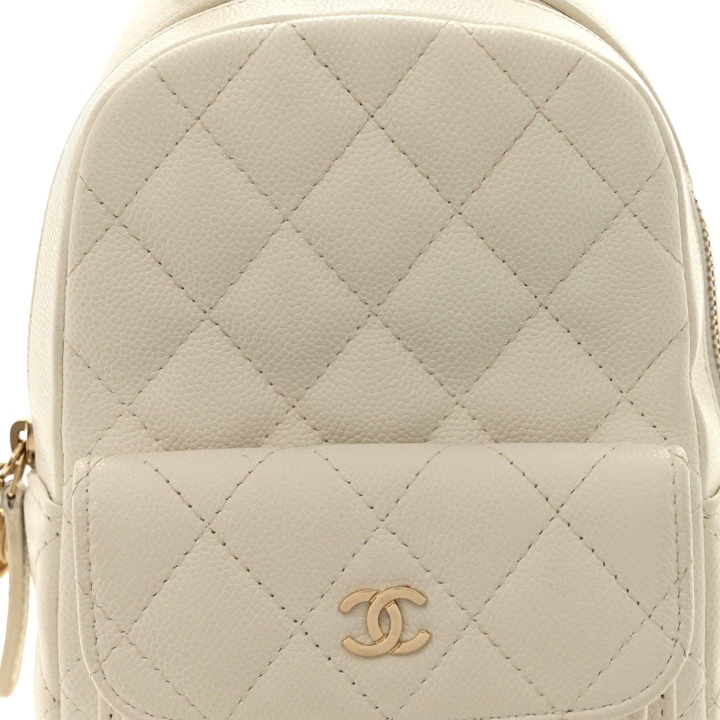 Caviar Quilted CC Mini Classic Backpack White
