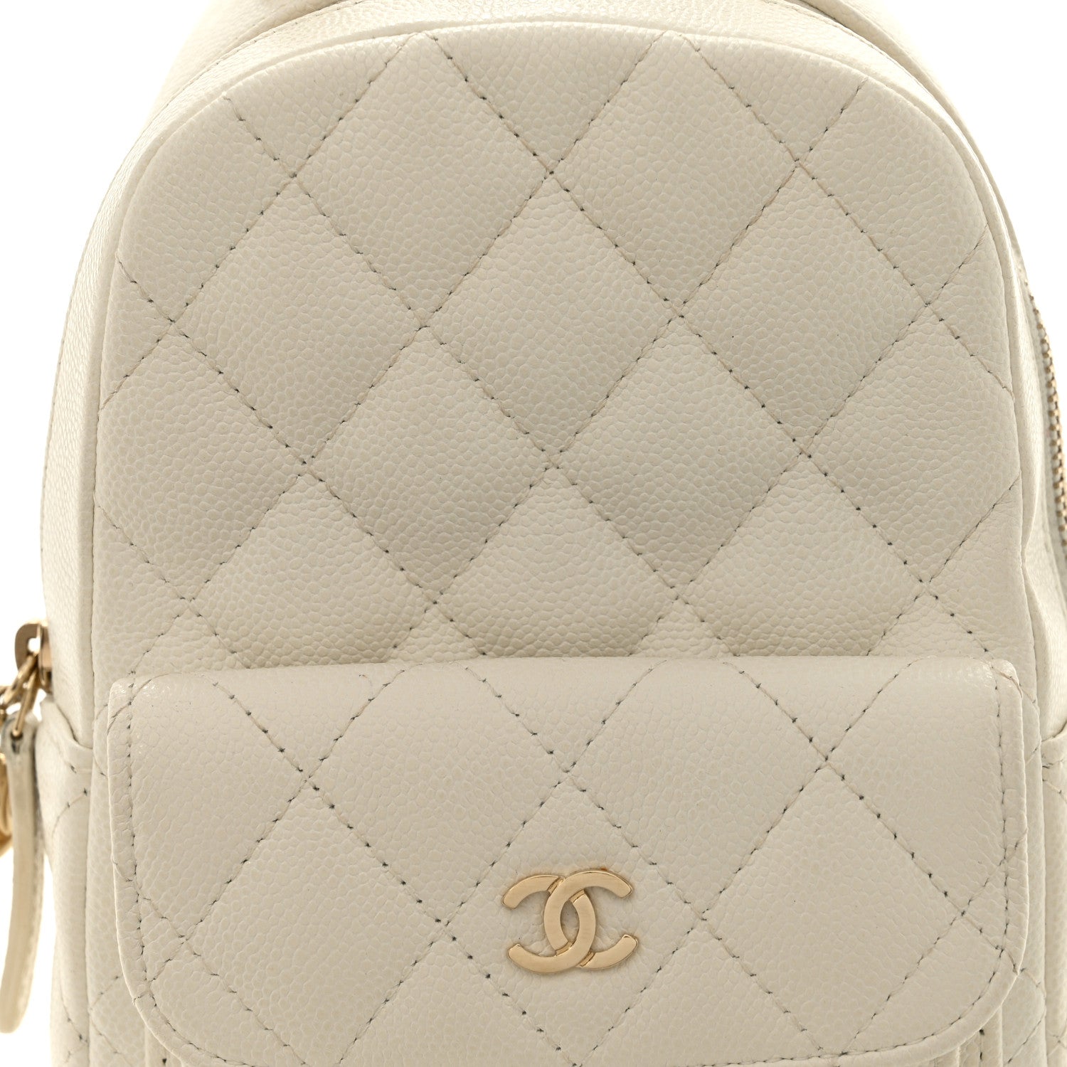 Chanel Caviar Quilted CC Mini Classic Backpack White 8 of 10