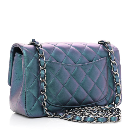 Chanel Iridescent Lambskin Quilted Mini Rectangular Flap Turquoise 3 of 11