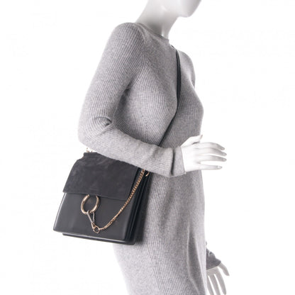 Chloe Calfskin Suede Medium Faye Shoulder Bag Carbon Grey 2 of 7