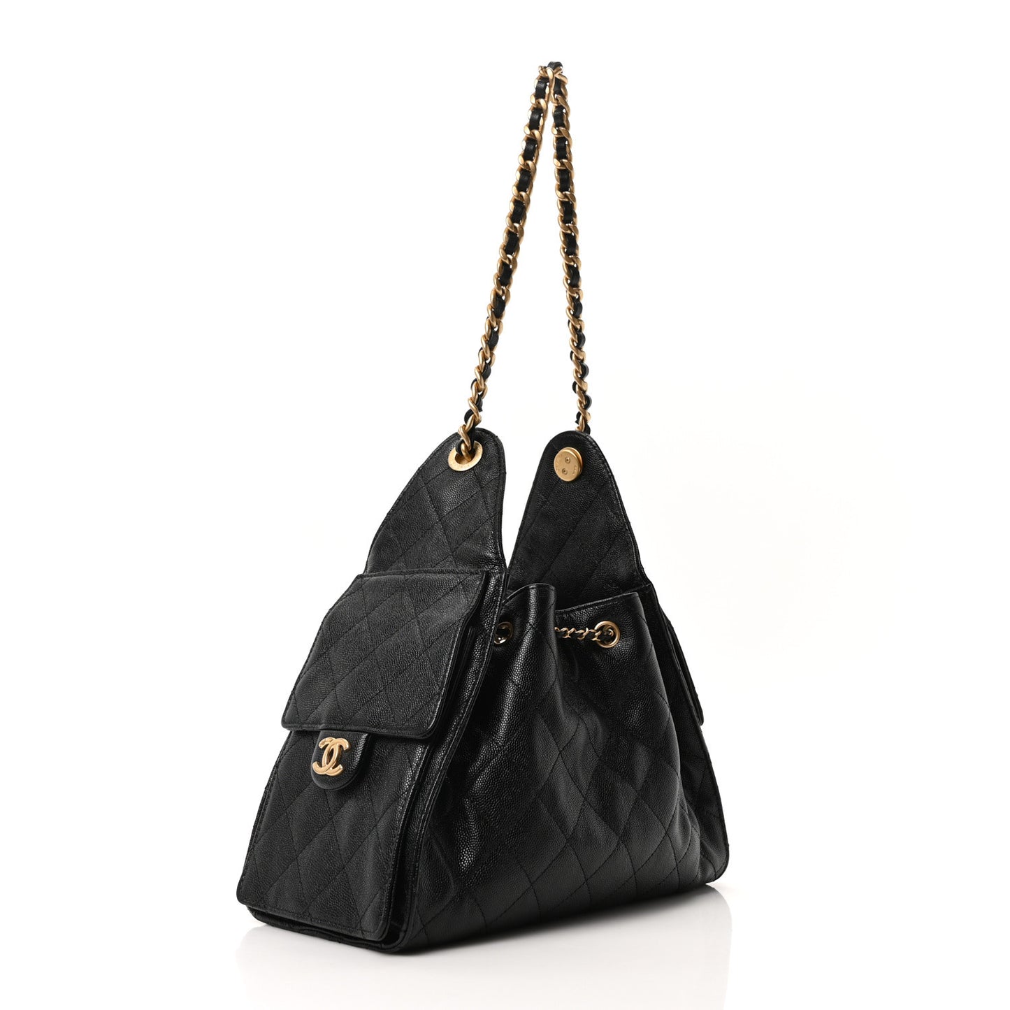 Caviar Quilted Small Chanel 25 Handbag Black