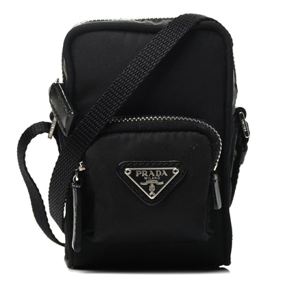Prada Tessuto Nylon Saffiano Mini Crossbody Pouch Black 1 of 3