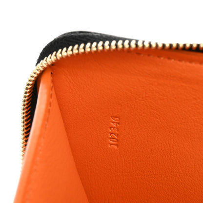 Loewe Calfskin Compact Knot Zip Around Wallet Black Bright Orange 7 of 9