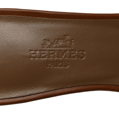Hermes Calfskin Oasis Sandals 35 Gold 6 of 9