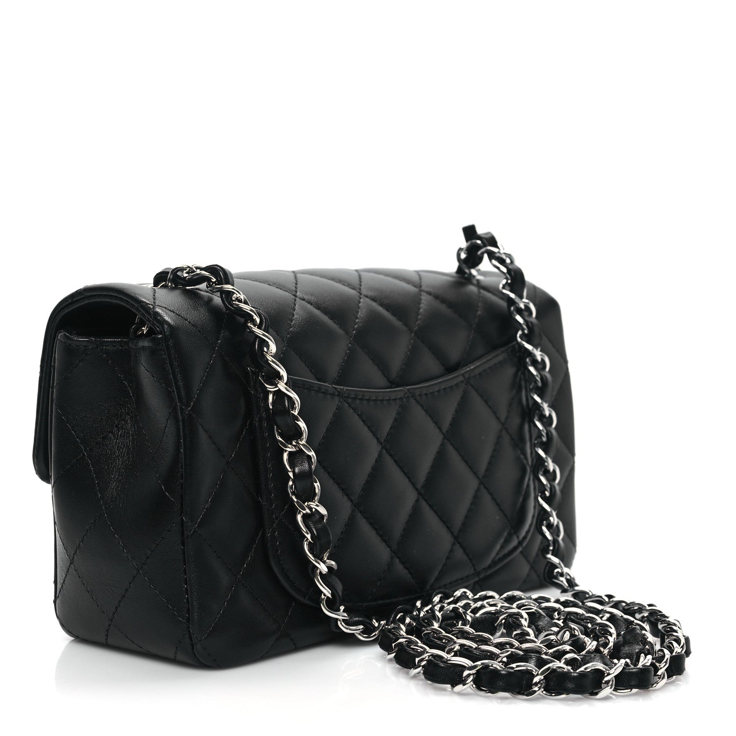 Chanel Lambskin Quilted Mini Rectangular Flap Black 3 of 11