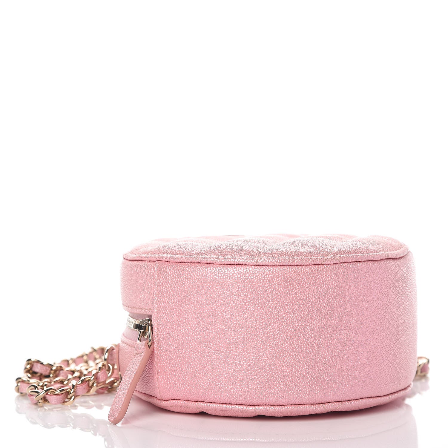 Chanel Iridescent Caviar Quilted Round Clutch With Chain Pink 4 of 10