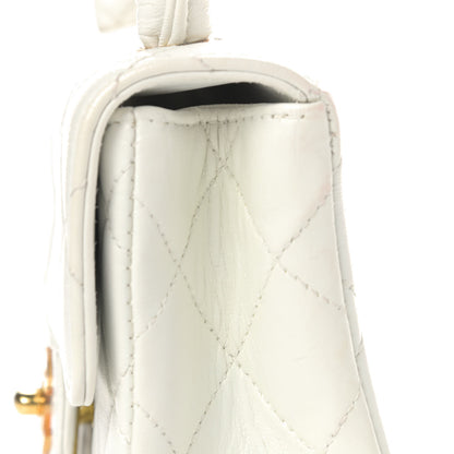Chanel Lambskin Quilted Mini Top Handle Square Flap White 5 of 7