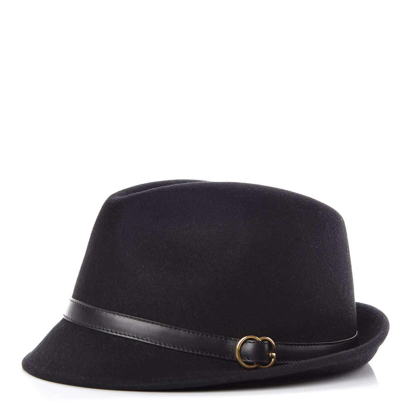 Felt Horsebit Fedora Hat L Black