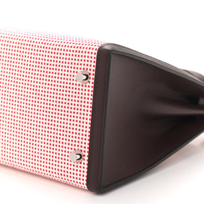 Hermes Toile Quadrille Swift Kelly Sellier 28 Framboise Ecru Rouge Sellier 10 of 11