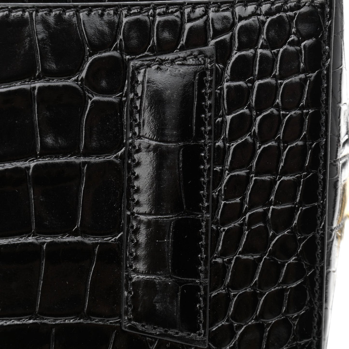 Calfskin Crocodile Embossed Small Antigona Black