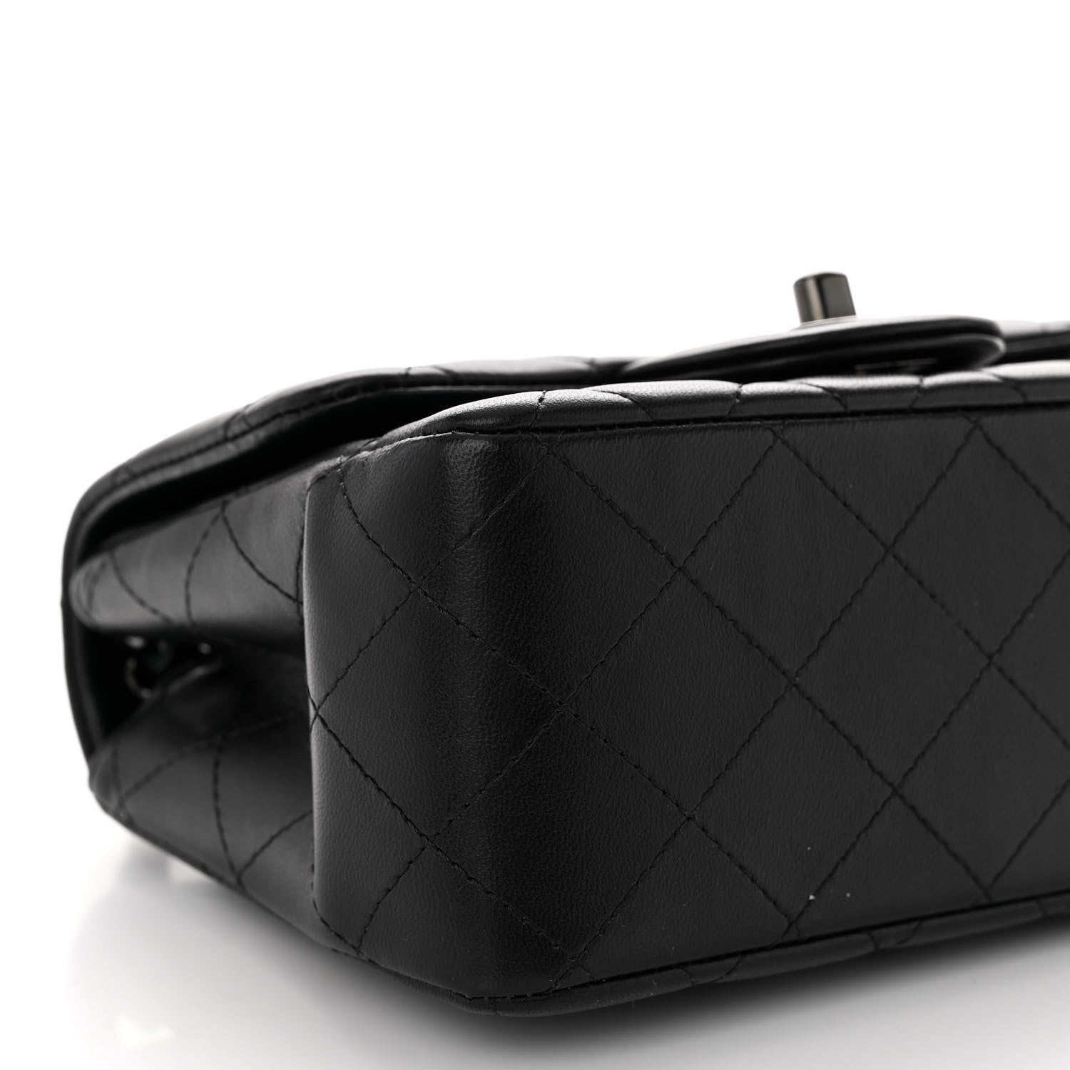Chanel Lambskin Quilted Mini Square Flap So Black 9 of 10