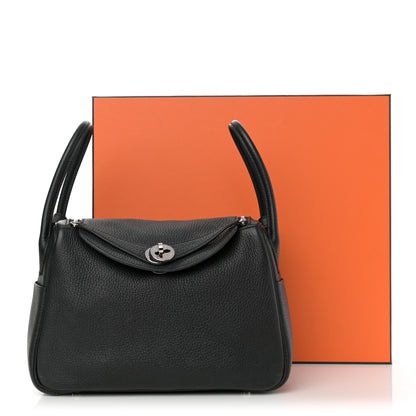 Hermes Taurillon Clemence Lindy 26 Black 14 of 14