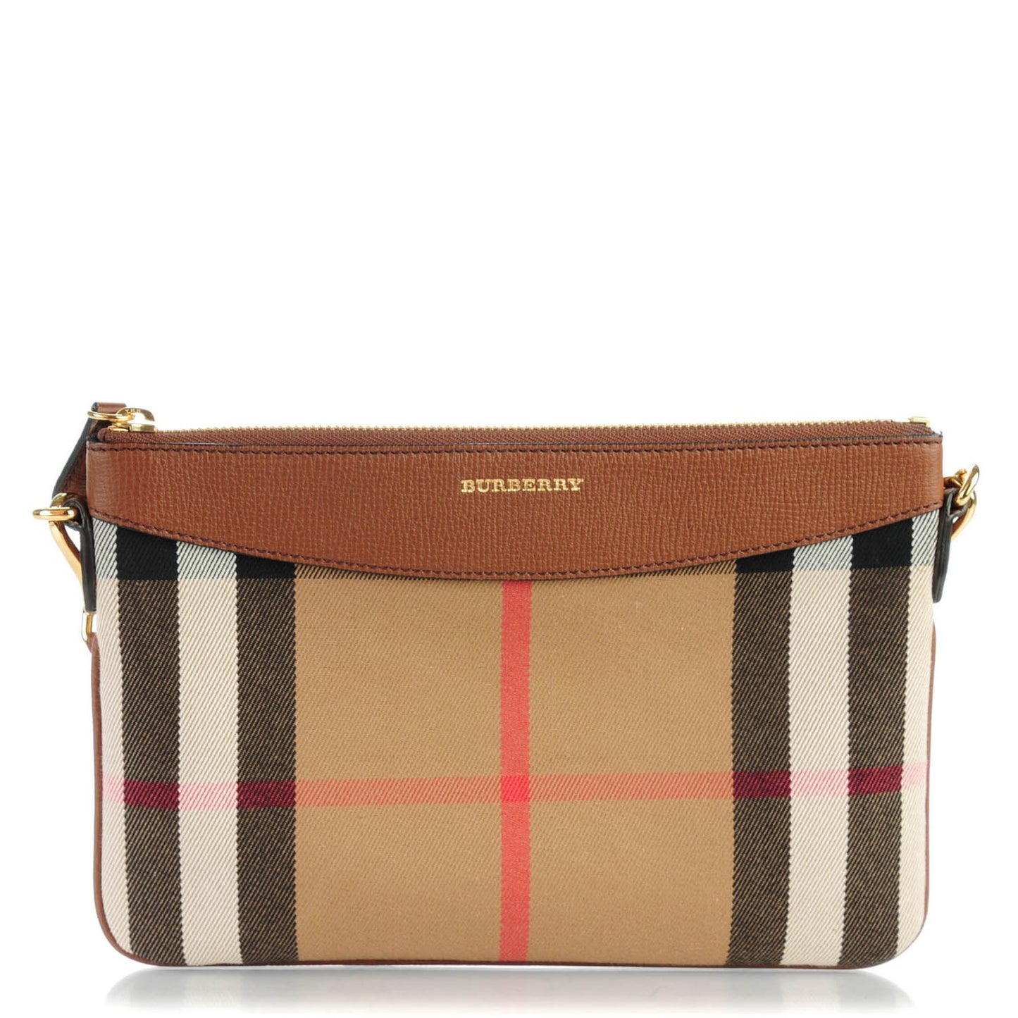 House Check Derby Peyton Crossbody Clutch Bag Tan