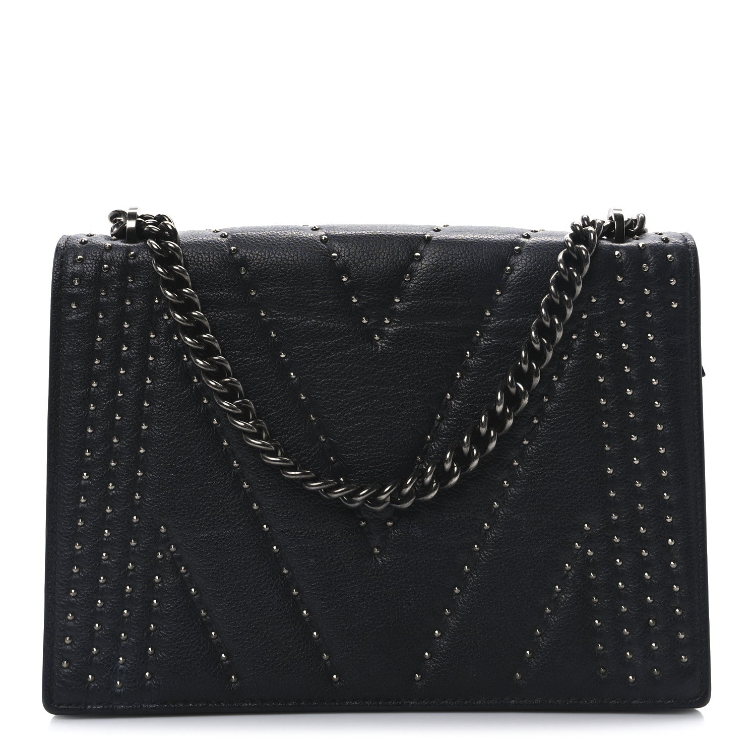 MCM Calfskin Stud Disco Flap Crossbody Bag Black 1 of 10