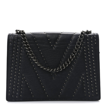 MCM Calfskin Stud Disco Flap Crossbody Bag Black 1 of 10