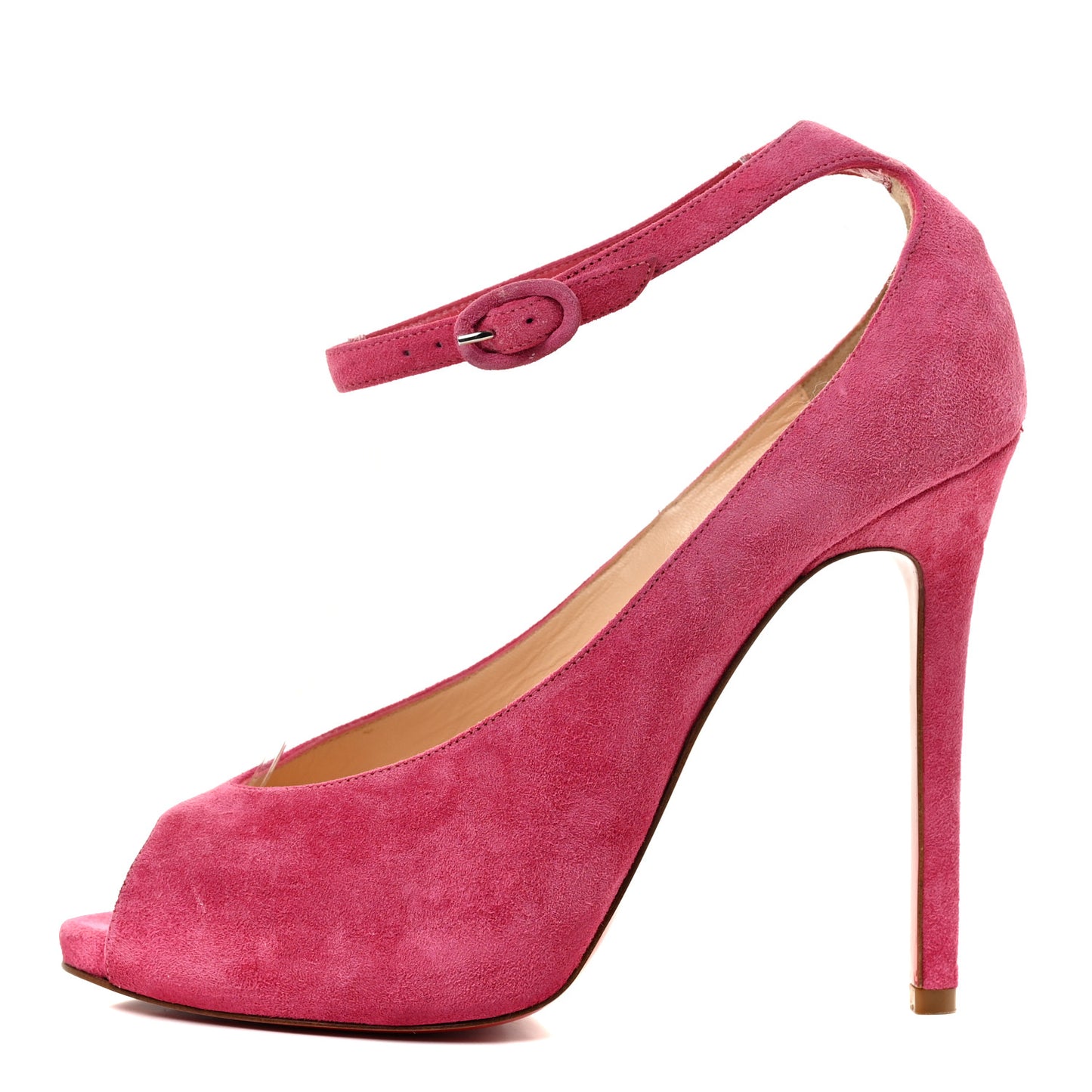 Suede Rampoldi 120 Ankle Strap Pumps 38 Pink