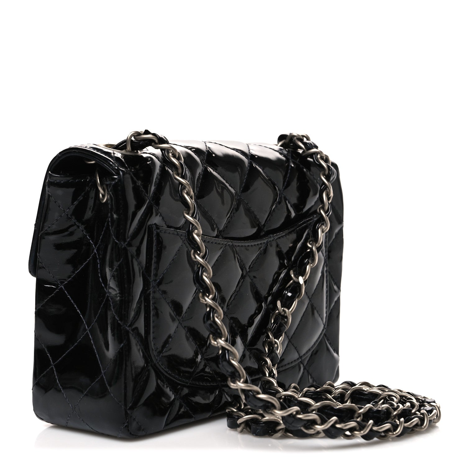 Chanel Patent Calfskin Quilted Mini Square Flap Black 3 of 10