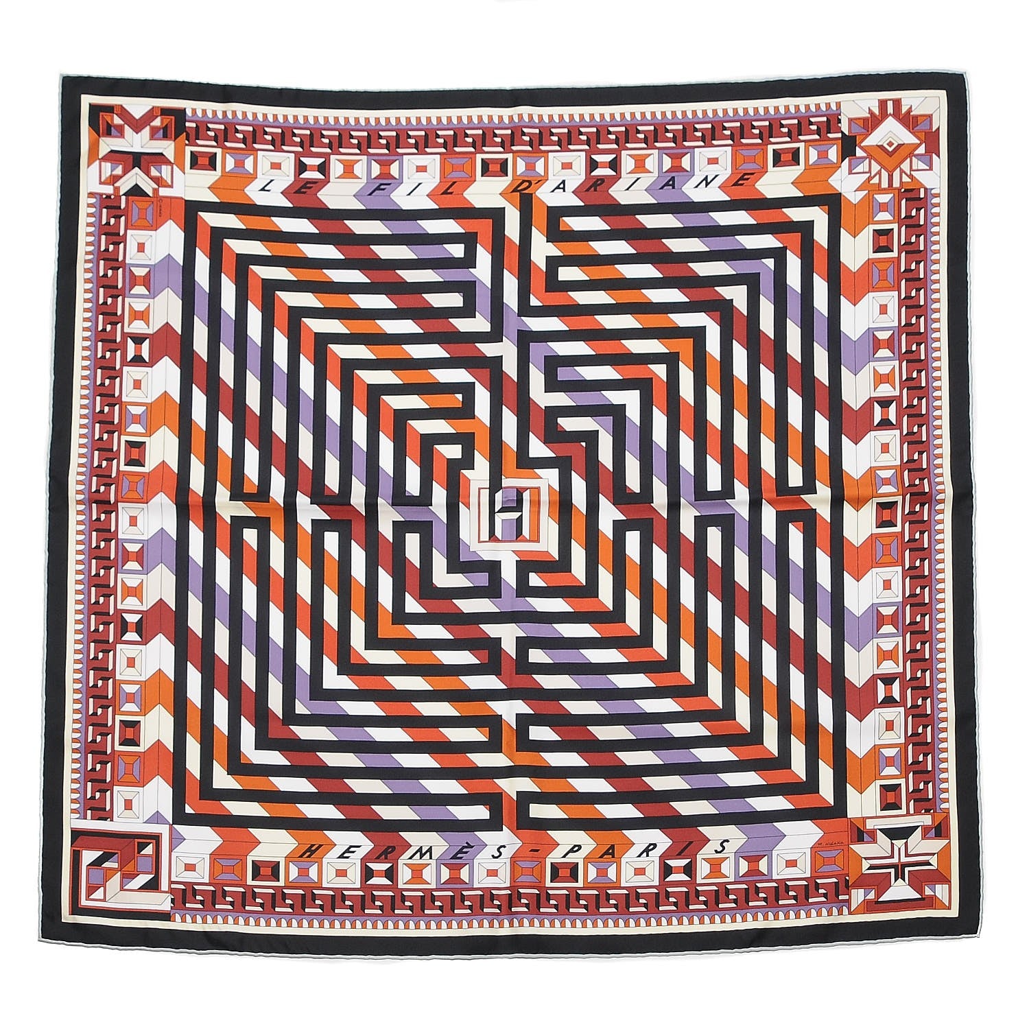 Hermes Silk Le Fil D'Ariane Scarf 90 1 of 6