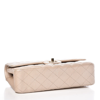 Chanel Pearly Caviar Quilted Medium Double Flap Light Beige 5 of 10