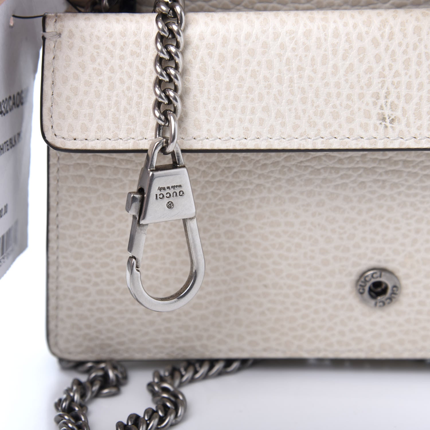 Gucci Dollar Calfskin Crystal Super Mini Dionysus Shoulder Bag Mystic White Black Diamond 9 of 14