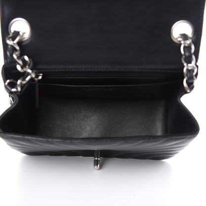 Chanel Lambskin Chevron Quilted Mini Square Flap Black 5 of 15