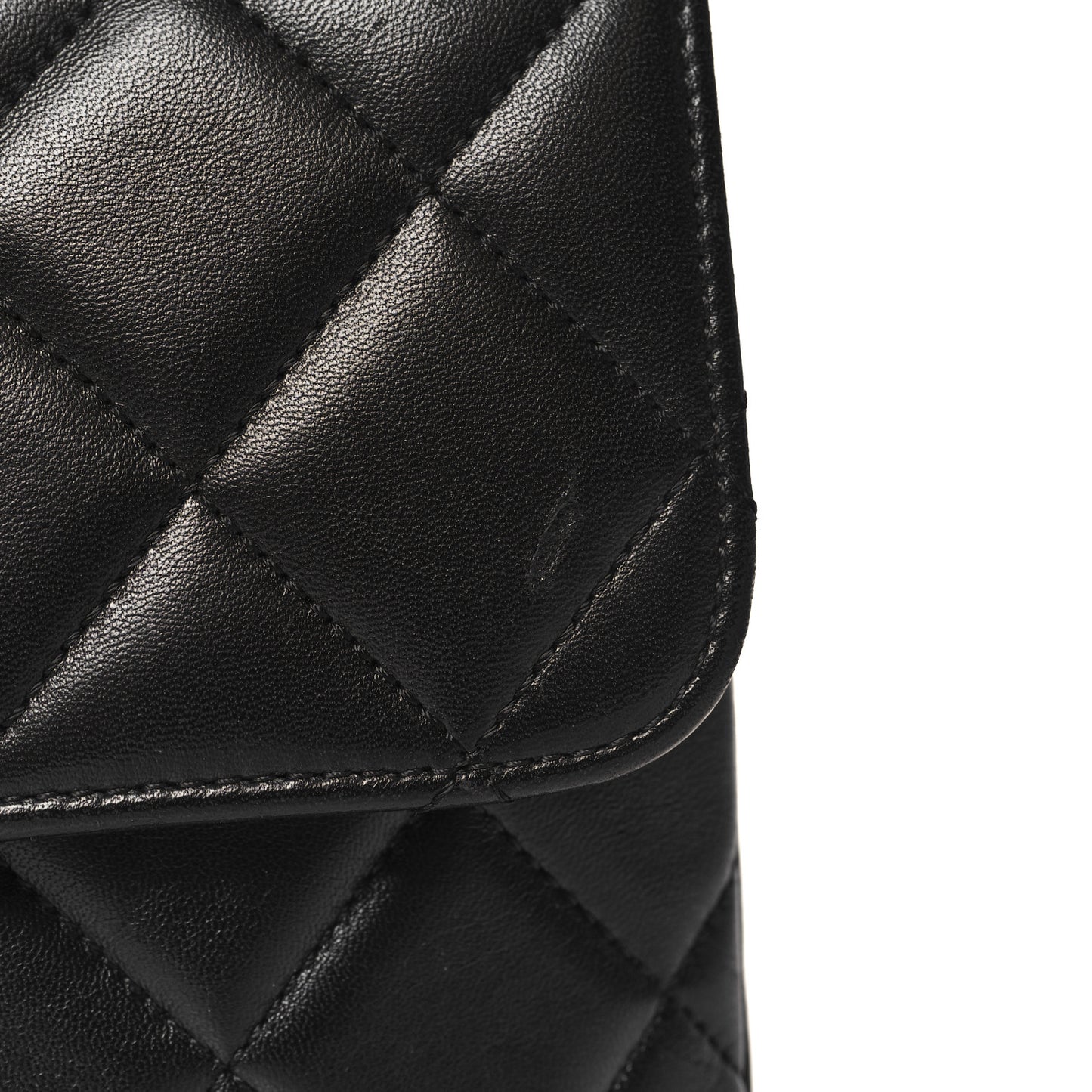Lambskin Quilted Small Trendy CC Dual Handle Flap Bag Black