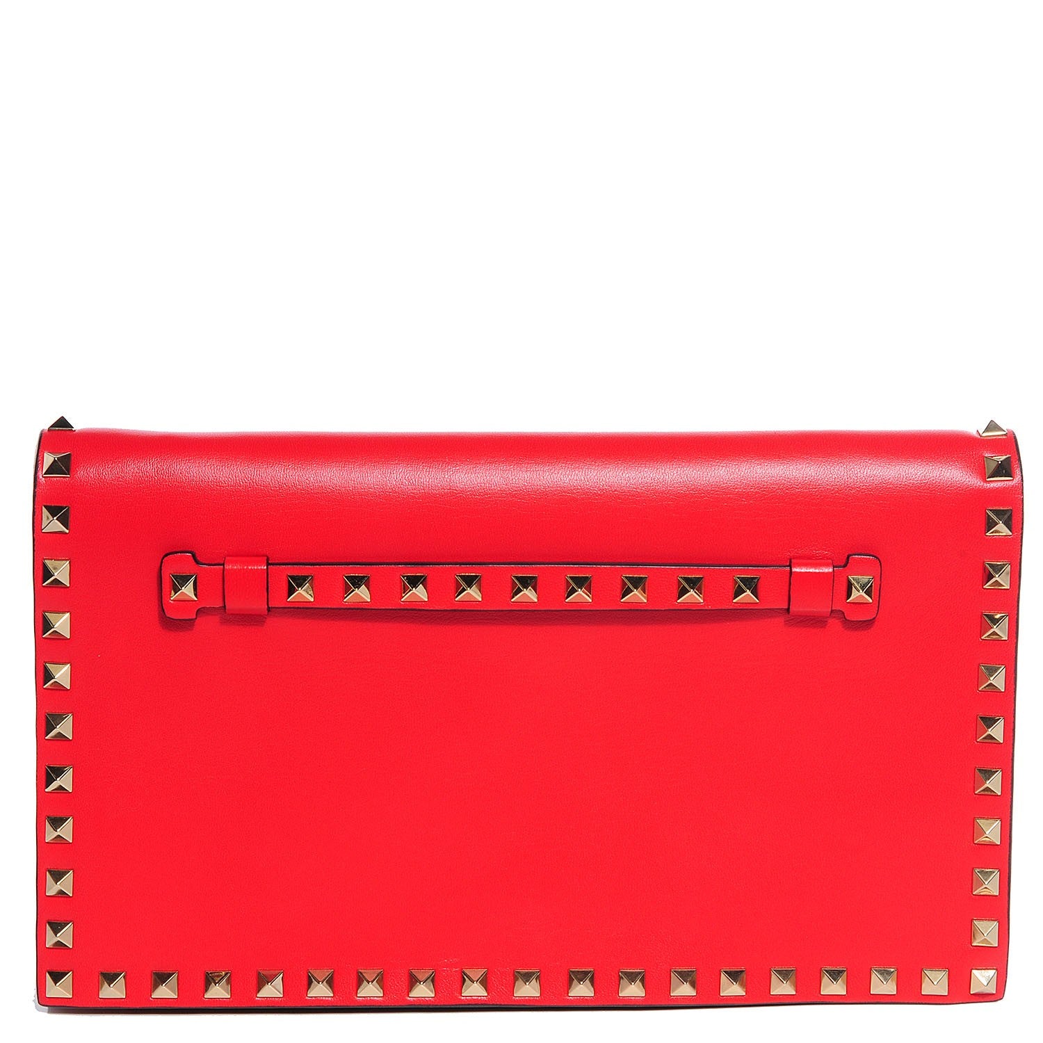 Valentino Garavani Nappa Leather Rockstud Clutch Deep Orange 1 of 8
