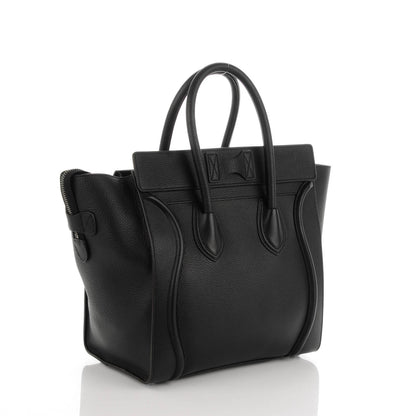 Celine Drummed Calfskin Mini Luggage Black 3 of 7