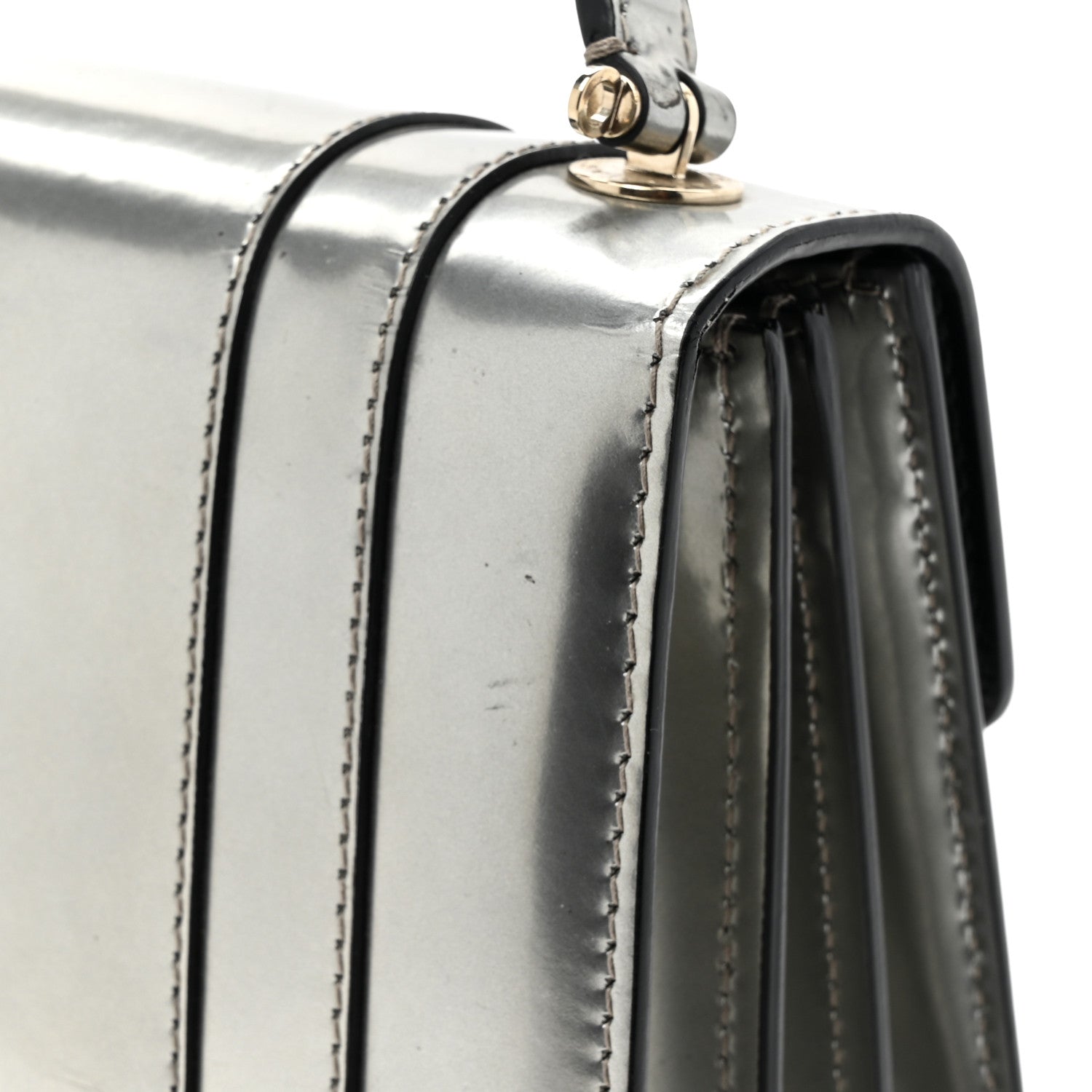 Bulgari Metallic Calfskin Serpenti Forever Top Handle Silver 18 of 19