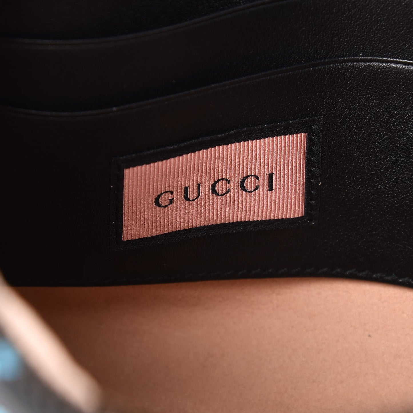 Calfskin Matelasse GucciGhost GG Marmont Clutch Black New Acquamarine