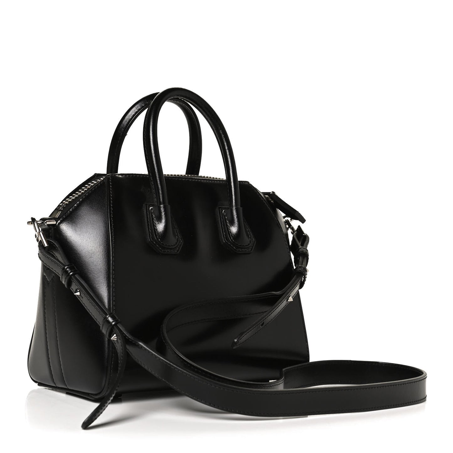 Shiny Lord Calfskin Mini Antigona Black