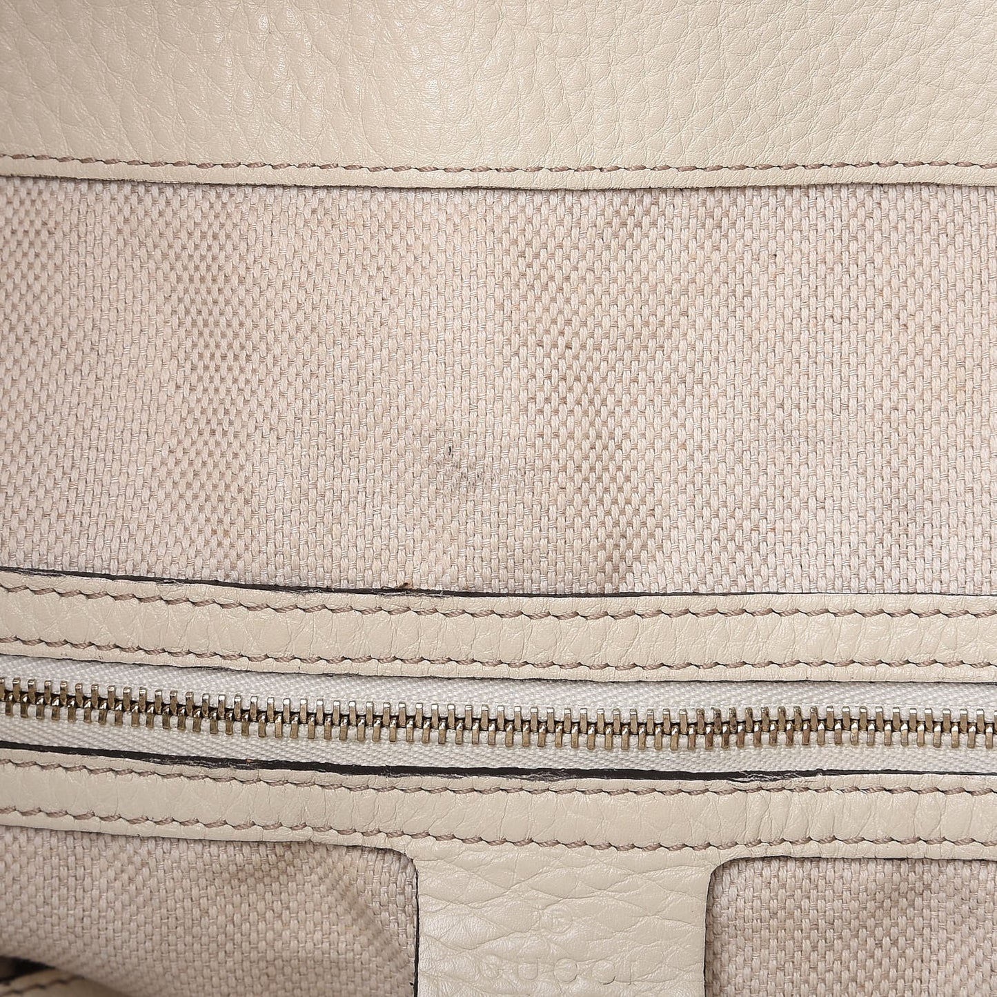 Pebbled Calfskin Large Soho Shoulder Bag Off White